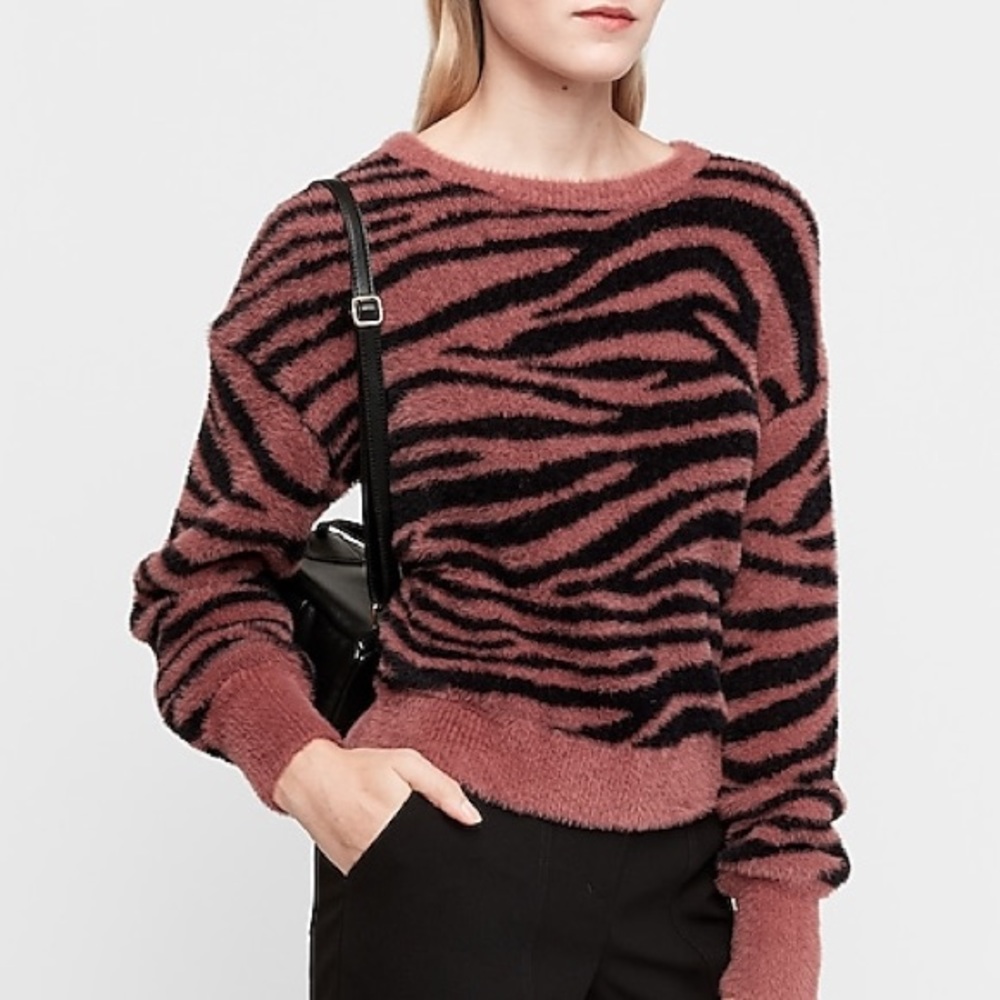 EXPRESS Fuzzy Balloon Sleeve Sweater MEDIUM